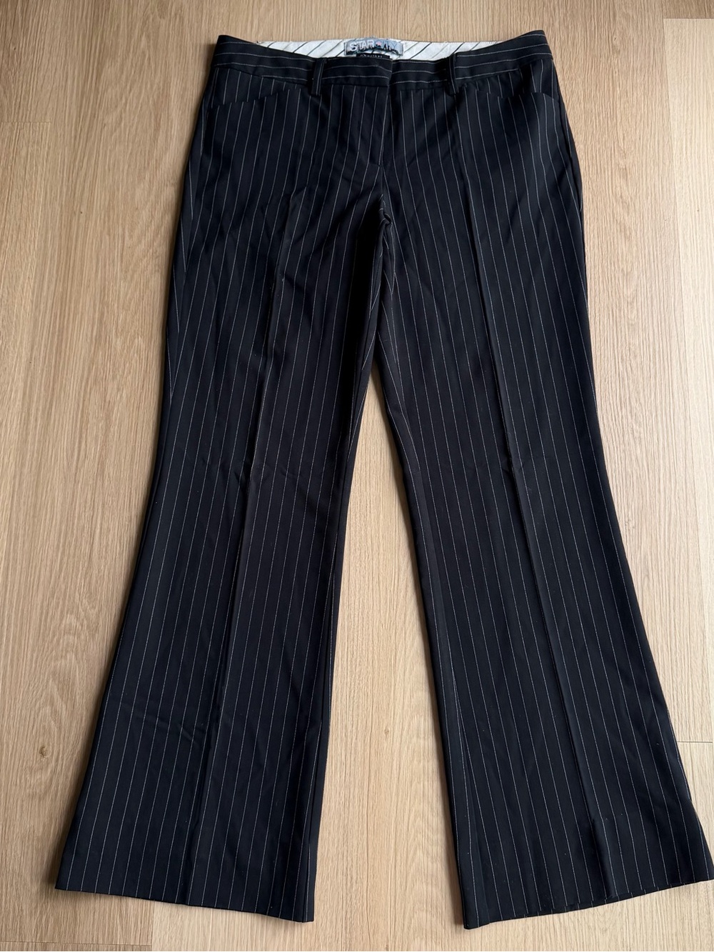 Star City Y2K Black Pinstripe Dress Pants for Women Size 7